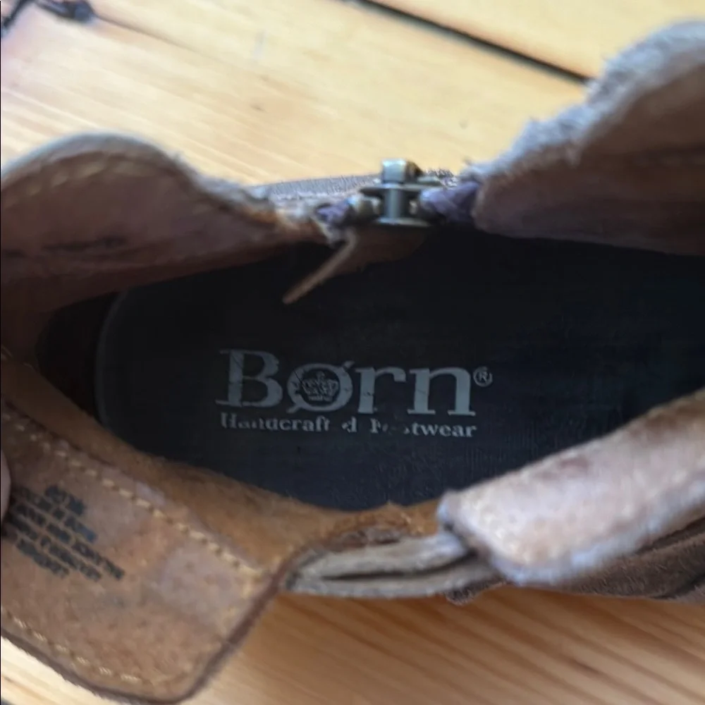 Born TarKiln brown suede leather ankle booties W 8 - Picture 4 of 7